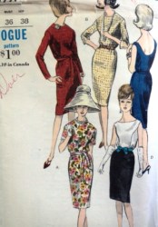 5997 63 VOG SLEEVES OR NOT SLIM DRESS,BELT PATTERN 14 34'' 16 36''